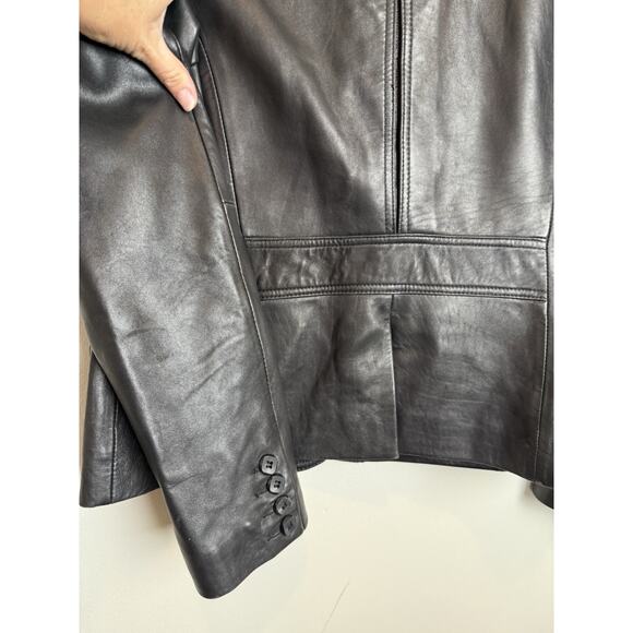 Vintage Wilson’s Leather Chocolate Brown Button Up Jacket Blazer 90’s Y2K Sz M - Picture 4 of 10